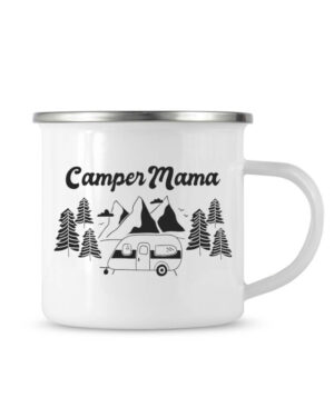 Camper Mama Emaille Tasse für alle Freunde des Campings, Vanlifes und Co.