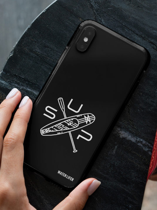 SUP Handyhülle mit elegantem SUP Cross Druck. Bedruckte Handyhüllen für Apple iPhone, Samsung Galaxy, Google Pixel und viele Smartphone Modelle der wichtigsten Handymarken. Tolle SUP Geschenkidee und SUP Geschenke hier bestellen.