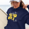 Der SUP Life Hoodie zeigt deine Liebe zum Stand-Up-Paddling. Ein toller Bio-Hoodie in navyblau für Damen..