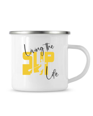 SUP Life Emaille Tasse: ein Muss für alle Fans des Stand-Up-Paddlings!
