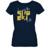 Stand-Up-Paddling Damen T-Shirt für SUP Fans. Das bedruckte Stand-Up-Paddling T-Shirt in navyblau als Geschenk für alle SUP Freunde.