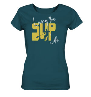 Stand-Up-Paddling Damen T-Shirt für SUP Fans. Das bedruckte Stand-Up-Paddling T-Shirt in stargazer als Geschenk für alle SUP Freunde.