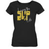 Stand-Up-Paddling Damen T-Shirt für SUP Fans. Das bedruckte Stand-Up-Paddling T-Shirt in schwarz als Geschenk für alle SUP Freunde.
