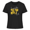 Stand-Up-Paddling Damen T-Shirt für SUP Fans. Das bedruckte Stand-Up-Paddling T-Shirt in schwarz als Geschenk für SUP Freunde.