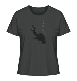 Damen Taucher T-Shirt für alle Fans des Tauchens von Waterlifer in der Farbe Anthracite. Ein tolles Geschenk für Taucherinnen.