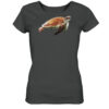 Besonderes anthrazites Damen Schildkröten T-Shirt für Naturmenschen mit sea turtle Aufdruck. Ein tolles Geschenk für Meeresliebhaber!