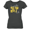Stand-Up-Paddling Damen T-Shirt für SUP Fans. Das bedruckte Stand-Up-Paddling T-Shirt in anthrazit als Geschenk für alle SUP Freunde.