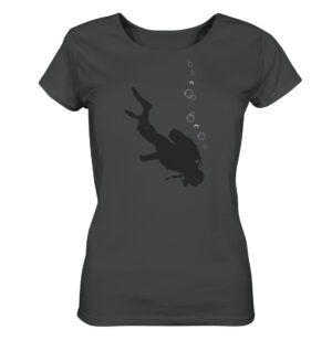 Damen Taucher T-Shirt für alle Fans des Tauchens von Waterlifer in der Farbe anthracite. Ein tolles Geschenk für Taucherinnen.