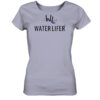Lavendelfarbenes Waterlifer Damen Bio T-Shirt aus bester Bio-Baumwolle nachhaltig bedruckt. Tolles Geschenk für Wasser- und Naturfreunde hier bestellen.