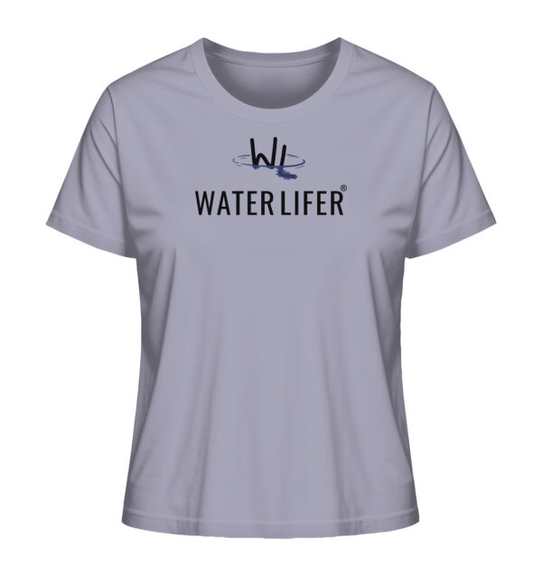 Lavendelfarbenes Waterlifer Damen Bio T-Shirt aus bester Bio-Baumwolle nachhaltig bedruckt. Tolles Geschenk für Wasser- und Naturfreunde hier bestellen.