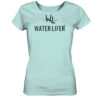 Hellblaues Waterlifer Damen Bio T-Shirt aus bester Bio-Baumwolle nachhaltig bedruckt. Tolles Geschenk für Wasser- und Naturfreunde hier bestellen.