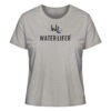 Graumeliertes Waterlifer Damen Bio T-Shirt aus bester Bio-Baumwolle nachhaltig bedruckt. Tolles Geschenk für Wasser- und Naturfreunde hier bestellen.