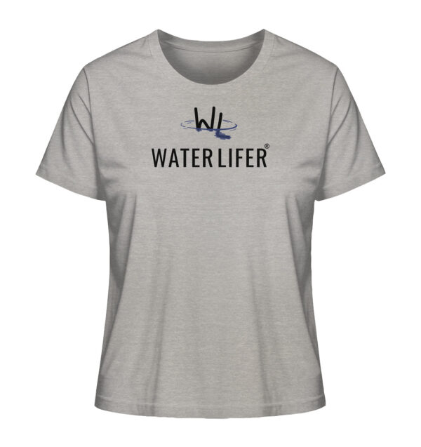 Graumeliertes Waterlifer Damen Bio T-Shirt aus bester Bio-Baumwolle nachhaltig bedruckt. Tolles Geschenk für Wasser- und Naturfreunde hier bestellen.