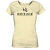 Butterfarbenes Waterlifer Damen Bio T-Shirt aus bester Bio-Baumwolle nachhaltig bedruckt. Tolles Geschenk für Wasser- und Naturfreunde hier bestellen.