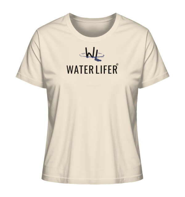 Naturweißes Waterlifer Damen Bio T-Shirt aus bester Bio-Baumwolle nachhaltig bedruckt. Tolles Geschenk für Wasser- und Naturfreunde hier bestellen.