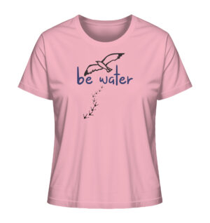 Das rosafarbene Be Water Möwen T-Shirt für Meeresfreunde. Besondere T-Shirts mit Meeresmotiven als Geschenk für Meeresliebhaber.