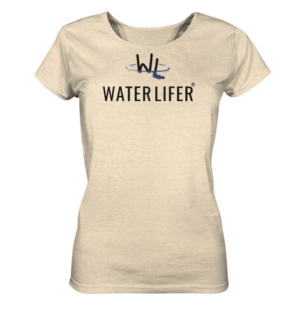 Naturweißes Waterlifer Damen Bio T-Shirt aus bester Bio-Baumwolle nachhaltig bedruckt. Tolles Geschenk für Wasser- und Naturfreunde hier bestellen.