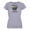Walschutz Damen T-Shirt: Protect the whales T-Shirt hellblau aus bester Bio Baumwolle. Jedes verkaufte Wal T-Shirt unterstützt Naturschutzprojekte. Besondere Wal Shirts für Walfreunde und für Walschützer.