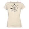 Moin Ankerseil Damen T-Shirt mit elegantem Moin Motiv. Das naturweiße Bio T-Shirt ist ein maritimes Geschenk für Meerliebhaber, Meeresfreunde und Küstenkinder.