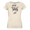 Ocean life Wal Timmy T-Shirt für Damen in naturweiß aus bester Bio Baumwolle. Jedes verkaufte Wal T-Shirt unterstützt Naturschutzprojekte. Besondere Wal Shirts für Walfreunde und für Walschützer.