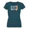 Ein maritimes Geschenk für alle die das Meer und die Natur lieben: Turtle Life Meeresschildkröte Damen T-Shirt für Meeresfreunde aus Bio-Baumwolle in blau. Ein Meeresschutz T-Shirt für Meeresschildkröten.