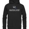 Schwarzer Waterlifer Bio Hoodie aus bester Bio-Baumwolle nachhaltig bedruckt. Tolles Geschenk für Wasser- und Naturfreunde hier bestellen.