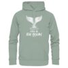 Free as the ocean Hoodie in aloe aus bester Bio Baumwolle. Jeder verkaufte Wal Hoodie unterstützt Naturschutzprojekte. Besondere Wal Hoodies für Walfreunde und für Walschützer.