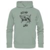 Ocean life Wal Timmy Hoodie aloe aus bester Bio Baumwolle. Jeder verkaufte Wal Hoodie unterstützt Naturschutzprojekte. Besondere Wal Hoodies für Walfreunde und für Walschützer.