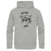 Ocean life Wal Timmy Hoodie graumeliert aus bester Bio Baumwolle. Jeder verkaufte Wal Hoodie unterstützt Naturschutzprojekte. Besondere Wal Hoodies für Walfreunde und für Walschützer.