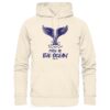 Free as the ocean Hoodie in naturweiß aus bester Bio Baumwolle. Jeder verkaufte Wal Hoodie unterstützt Naturschutzprojekte. Besondere Wal Hoodies für Walfreunde und für Walschützer.