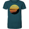 Blaues Sunset Carpfishing Karpfenangler T-Shirt aus bester Bio-Baumwolle nachhaltig bedruckt. Tolles Geschenk für Angler hier bestellen.
