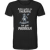 Andere gehen zur Therapie ich geh Paddeln. Lustiges SUP T-Shirt fürs Stand-Up-Paddling: lustiges Faultier SUP T-Shirt in Schwarz. Ein tolles SUP T-Shirt und Geschenk für Stand Up Paddler.