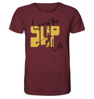 Stand-Up-Paddling T-Shirt für SUP Fans. Das bedruckte Stand-Up-Paddling T-Shirt in burgundy als Geschenk für alle SUP Freunde.