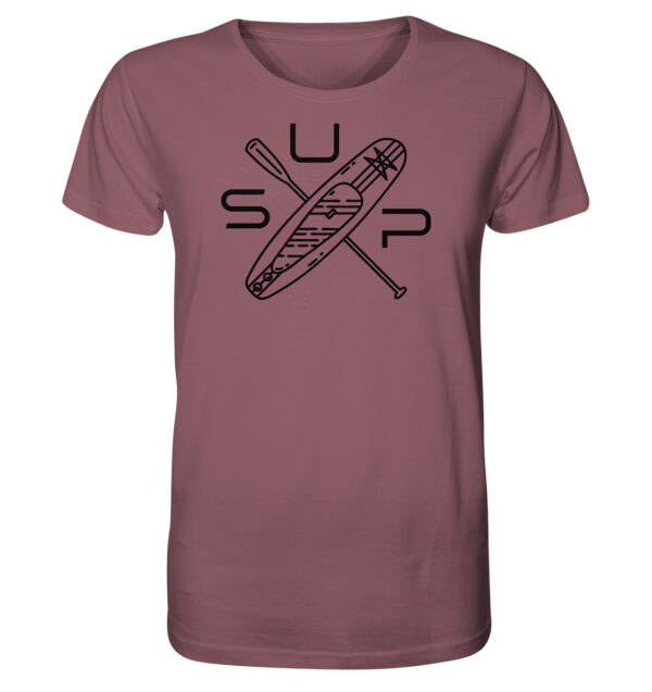 Rotbraunes Stand-Up-Paddling T-Shirt für alle Fans des SUP Paddelns. Tolles Geschenk fürs Stand-Up-Paddling hier kaufen.