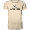 Naturweißes Waterlifer Herren Bio T-Shirt aus bester Bio-Baumwolle nachhaltig bedruckt. Tolles Geschenk für Wasser- und Naturfreunde hier bestellen.
