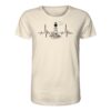 Herzschlag Leuchtturm T-Shirt für Herren mit tollem Leuchtturm Motiv. Das naturweiße Bio T-Shirt ist ein maritimes Geschenk für Meerliebhaber, Meeresfreunde und Küstenkinder.