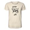 Ocean life Wal Timmy T-Shirt naturweiß aus bester Bio Baumwolle. Jedes verkaufte Wal T-Shirt unterstützt Naturschutzprojekte. Besondere Wal Shirts für Walfreunde und für Walschützer.