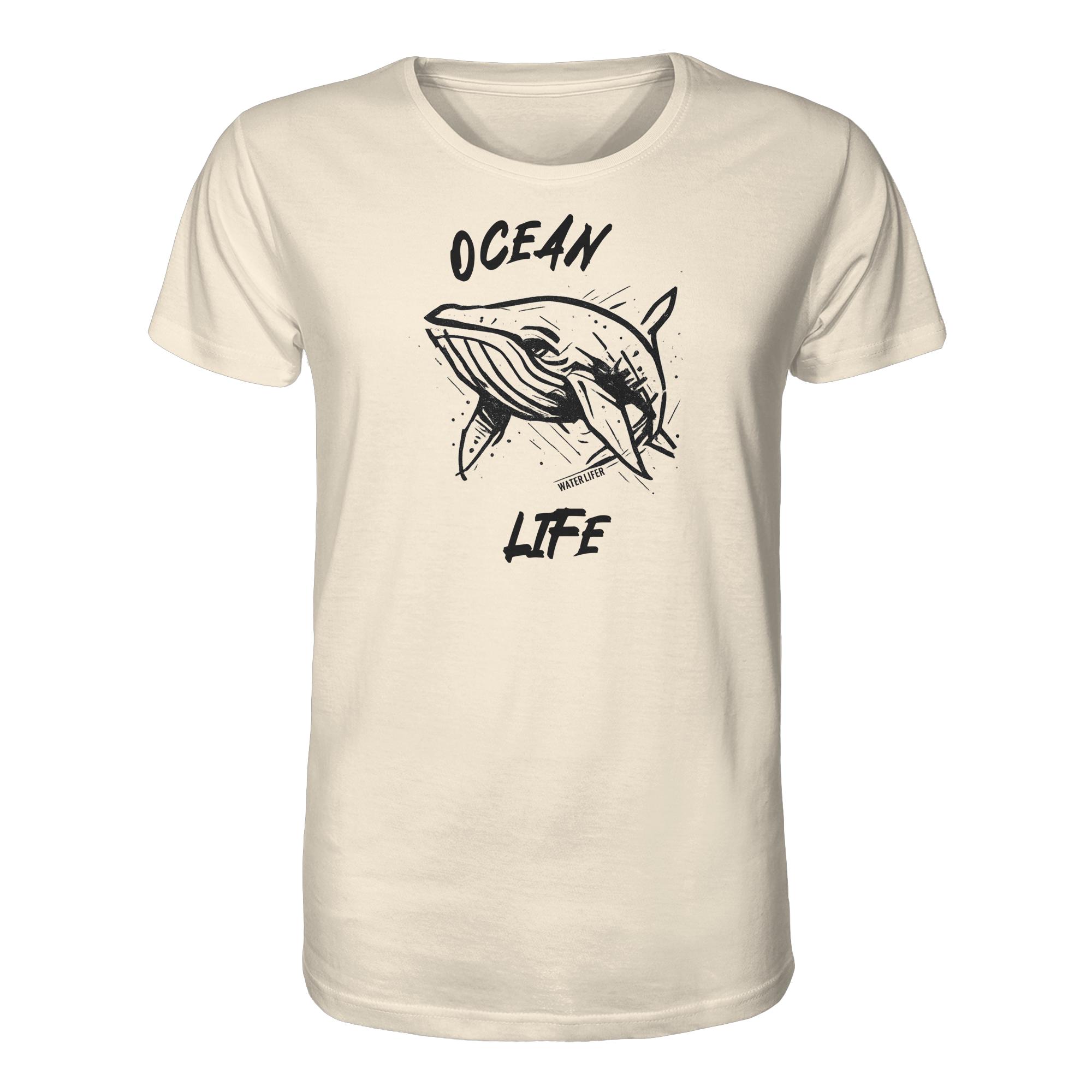 Ocean life Wal Timmy T-Shirt naturweiß aus bester Bio Baumwolle. Jedes verkaufte Wal T-Shirt unterstützt Naturschutzprojekte. Besondere Wal Shirts für Walfreunde und für Walschützer.