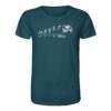 Endlich Freitag Camping T-Shirt mit lustigem Camping Motiv. Das blaue Bio T-Shirt ist ein besonderes Geschenk für Camper, fürs Wohnmobil und bequemes Camper T-Shirt.